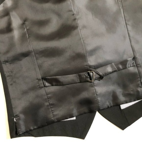 Topman Men's Classic Black Slim Adjustable Skinny Fit Tuxedo Suit Vest 34 - Picture 4 of 5
